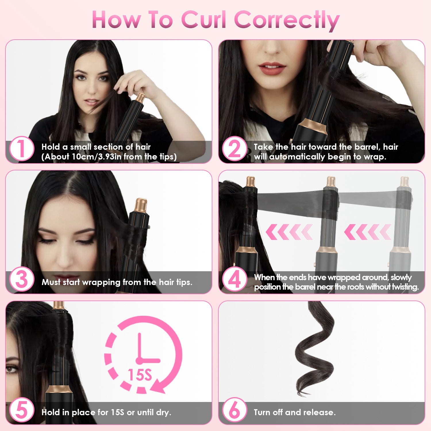 Professional 5-in-1 Hot Air Styler for Curling & Volumizing