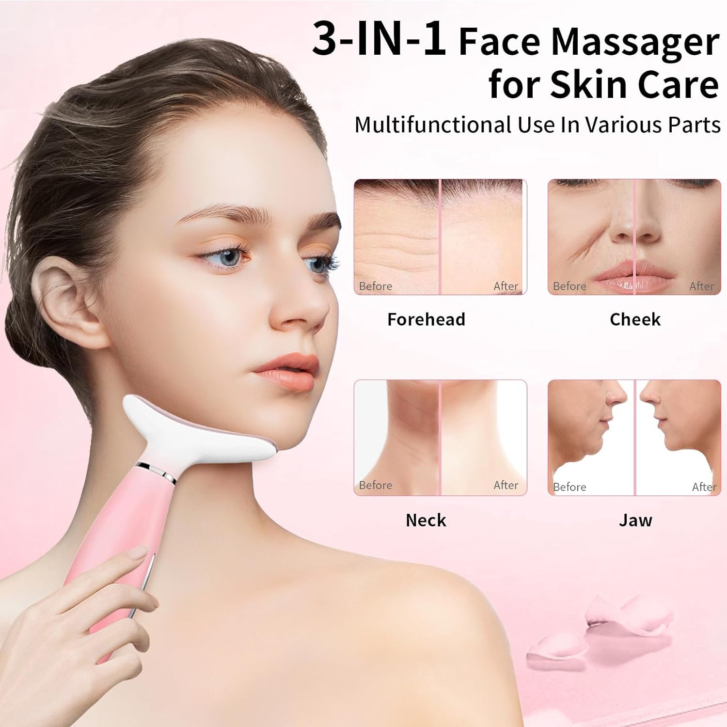 Advanced 3-in-1 Face Massager with Heat & Vibration Therapy