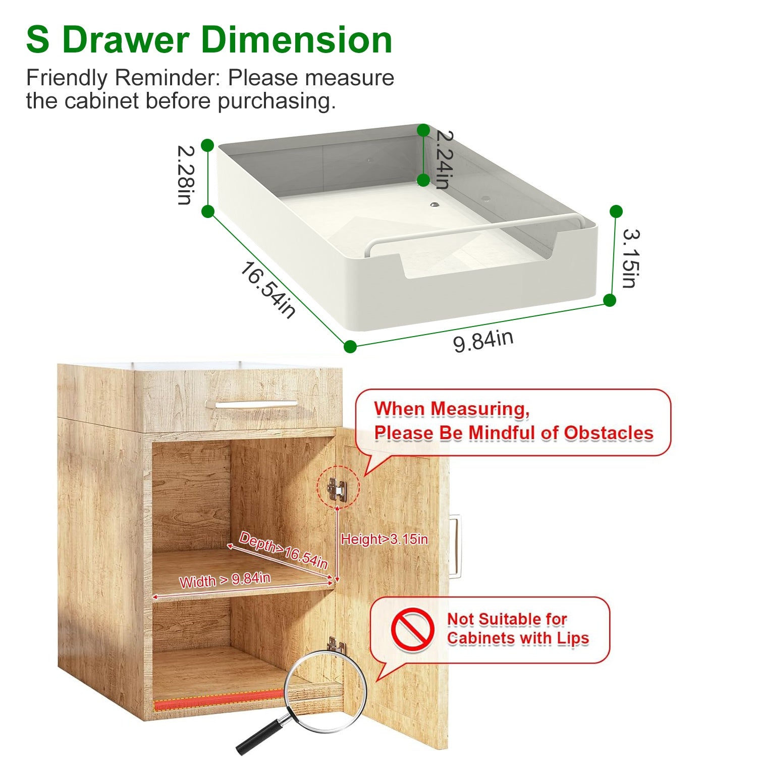2Pcs Pull Out Cabinet Organizers Sliding Shelf Heavy Duty Drawers