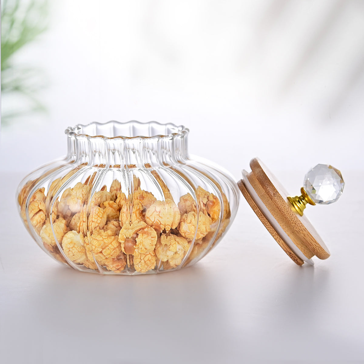 Borosilicate Glass Stripe Sealed Jar Coffee Storage Container