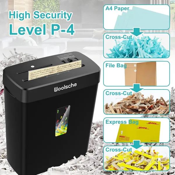 High Security Cross-Cut Paper Shredder 10-Sheet Jam-Proof CD Card Shredder