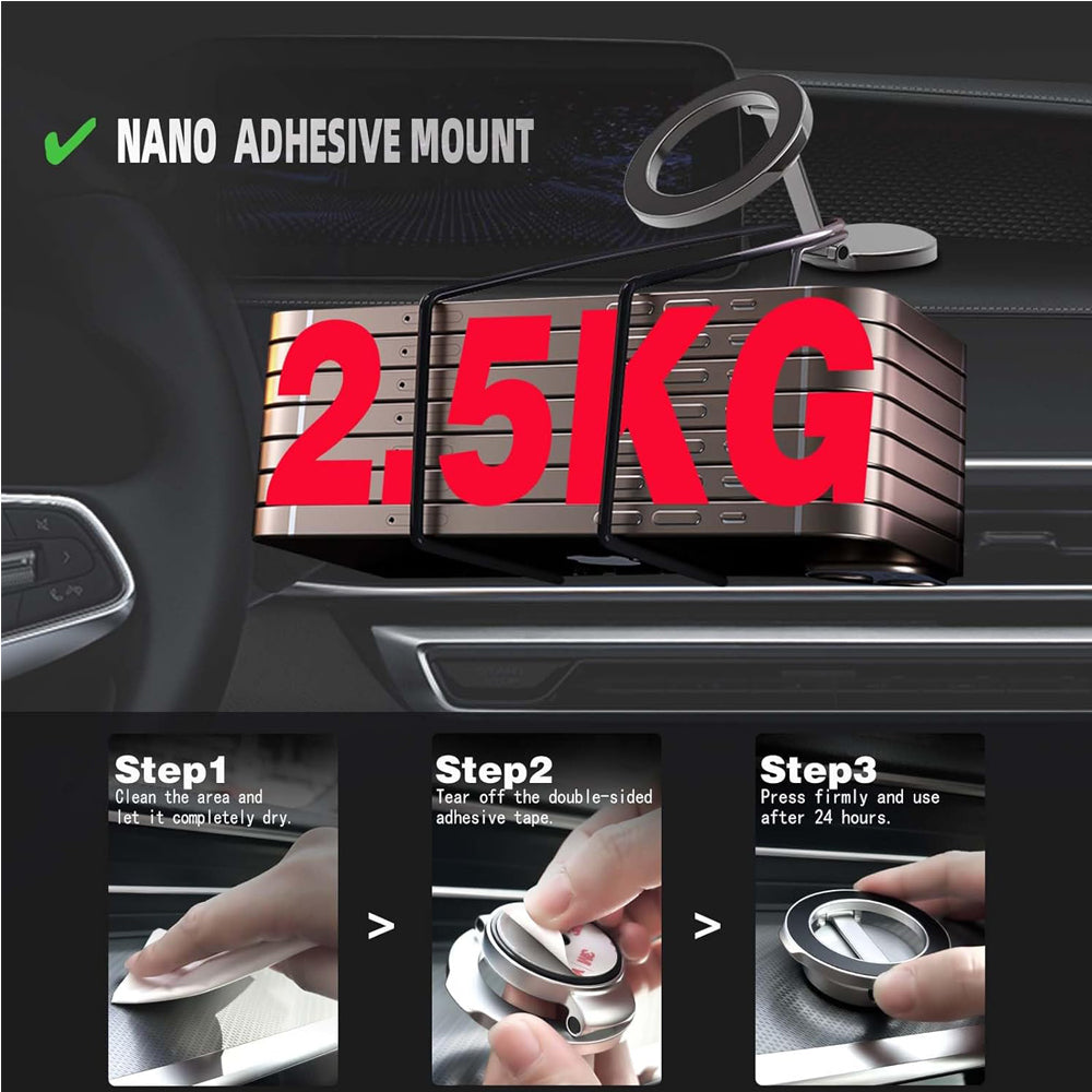 Magnetic Car Phone Mount Adjustable 360 Rotation Strong Holder