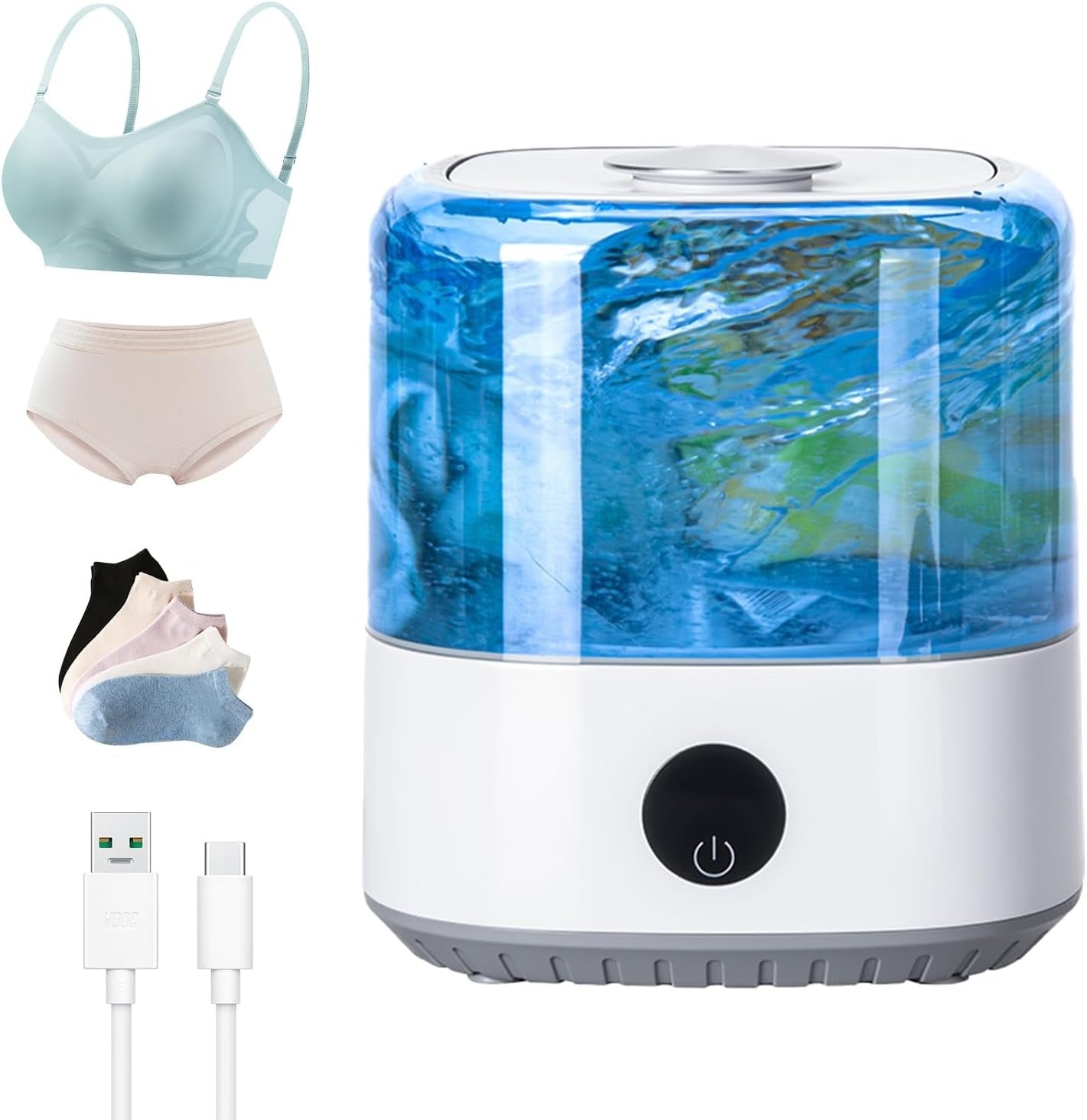 Powerful Mini Portable Washer Cordless USB Compact Travel Laundry