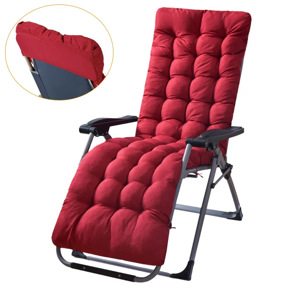 67x22in Chaise Lounge Cushion Recliner Patio Chair Pad Soft Comfort