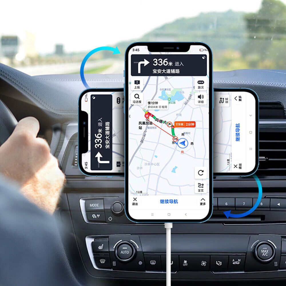 Magnetic Wireless Car Charger Mount Fast Charging MagSafe Holder
