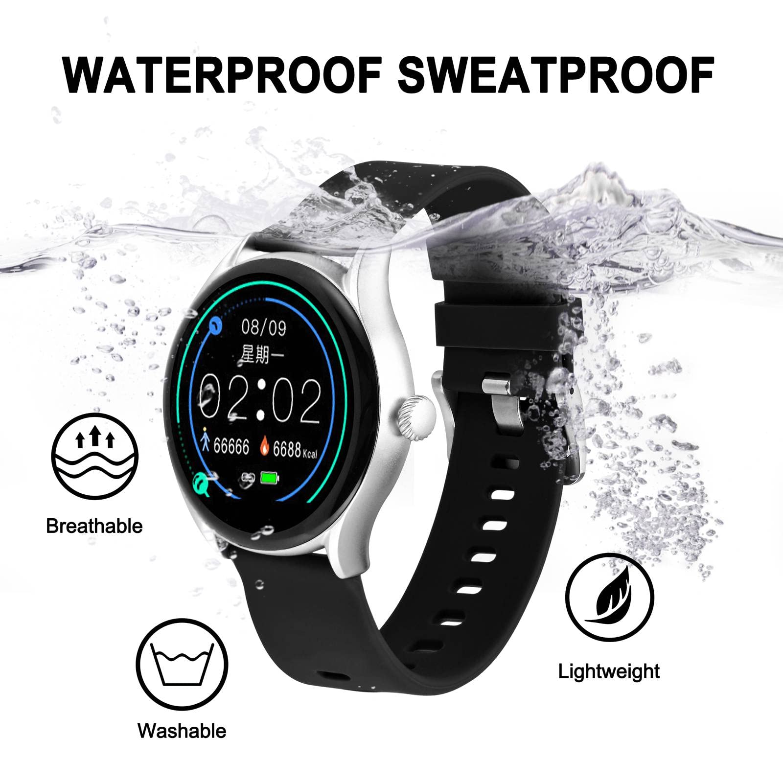 Smartwatch Silicone Watch Bands 22mm Slim Quick Release Straps