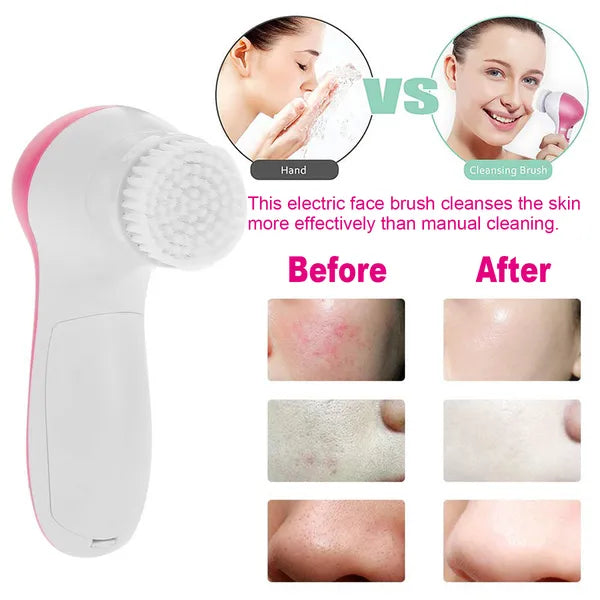 Facial Cleansing Brush Spin Face Cleaner with 5 Brush Heads Set