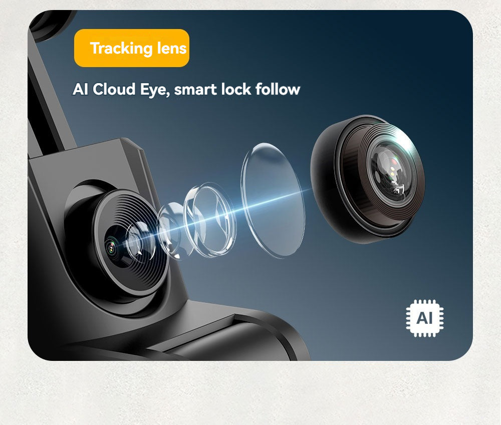 Auto Face Tracking Tripod 360 Rotation Selfie Stick with Light