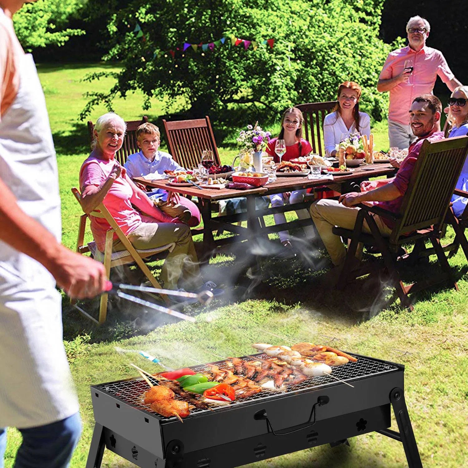 Portable Foldable Charcoal BBQ Grill for Camping