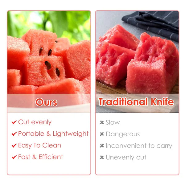 5PCS Watermelon Cutter Slicer Fork Stainless Steel Tool