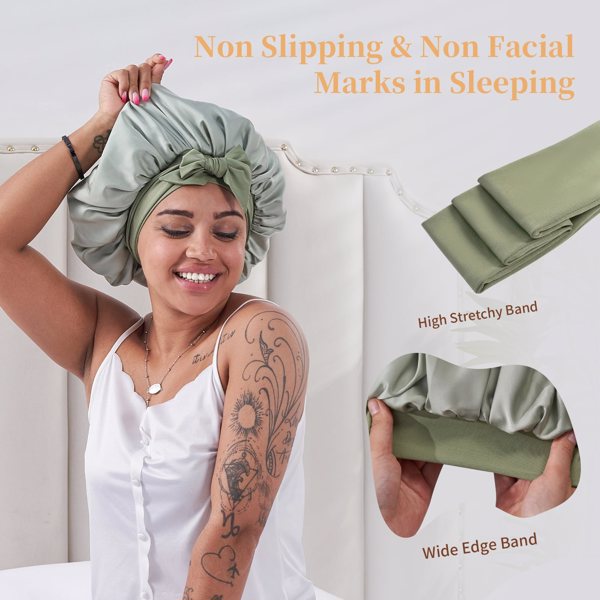 Luxury Satin Hair Bonnet for All Hair Types Anti-Frizz Care