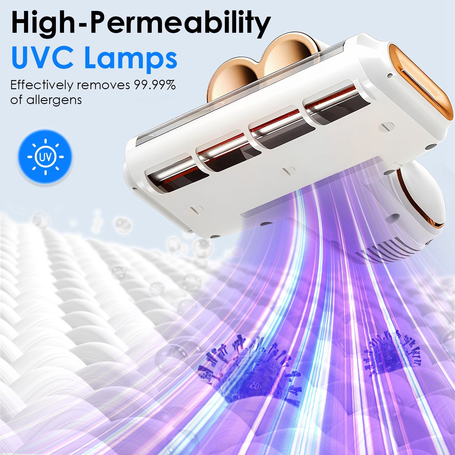 Powerful Mattress Vacuum Cleaner with UVC &amp; Ultrasonic Technology