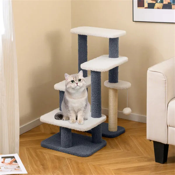 Premium 2 in 1 Cat Stairs and Tree with Sisal Scratching Post