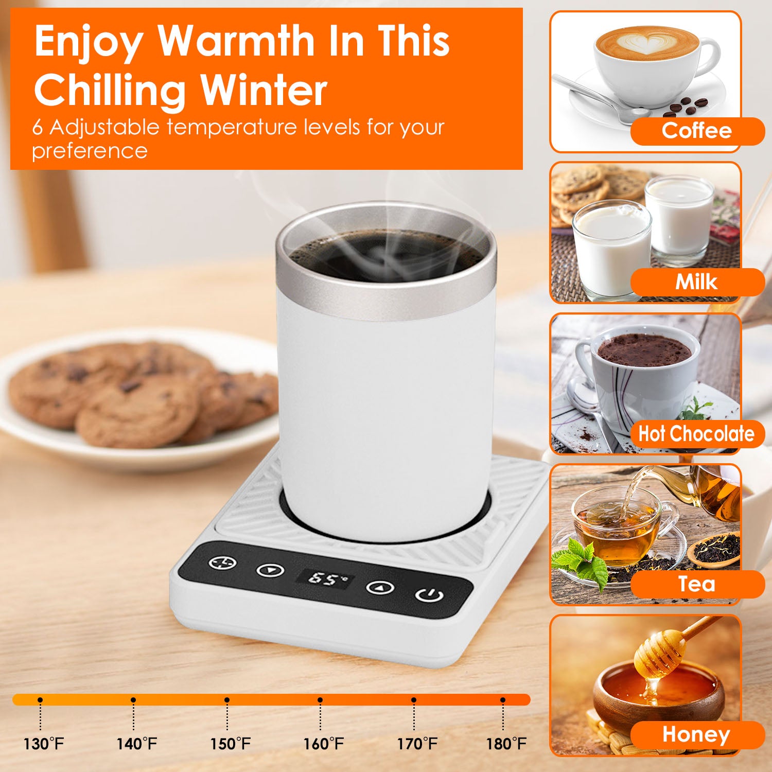 Smart Mug Warmer with 6 Temperature Levels