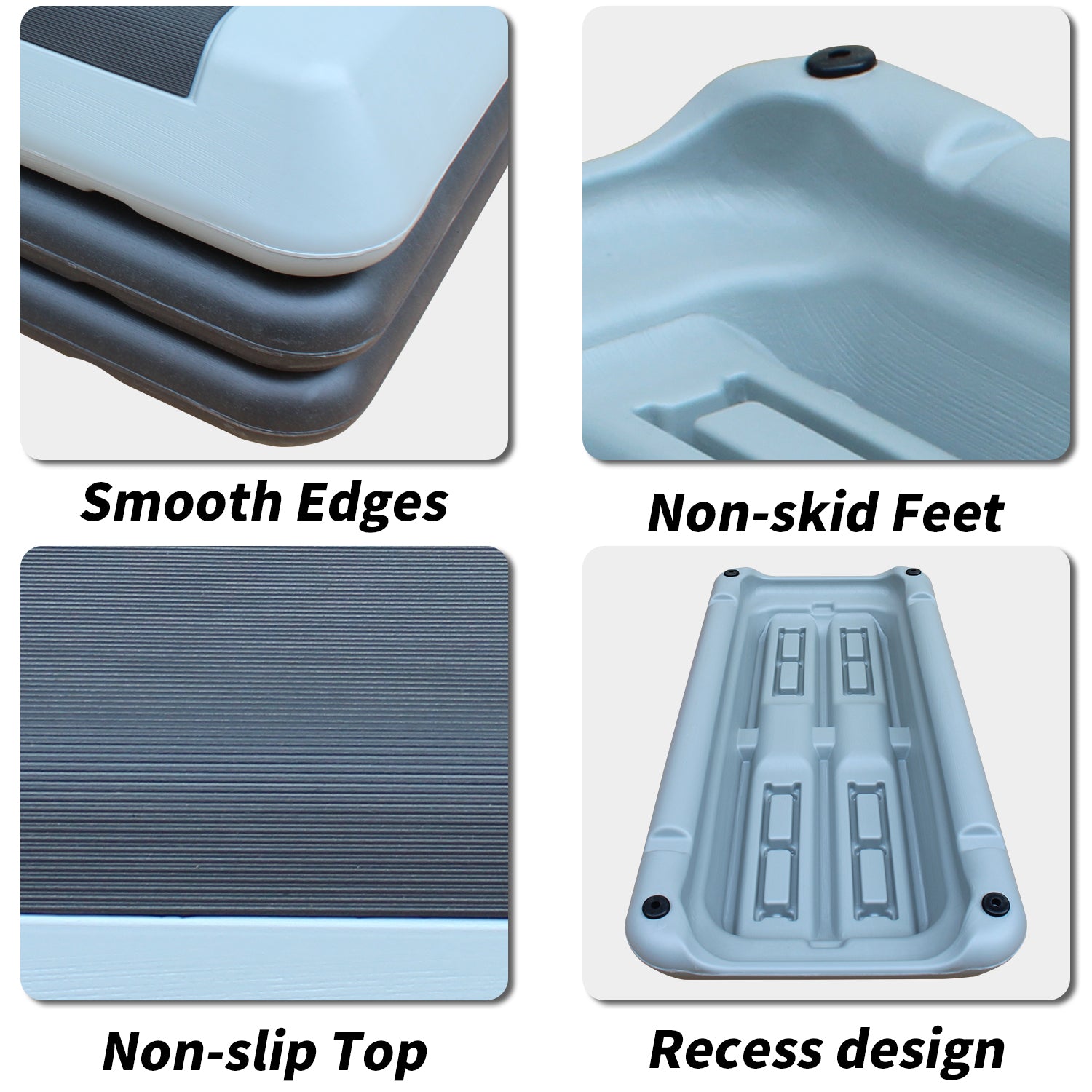 Adjustable Aerobic Stepper Platform with Risers Fitness Trainer