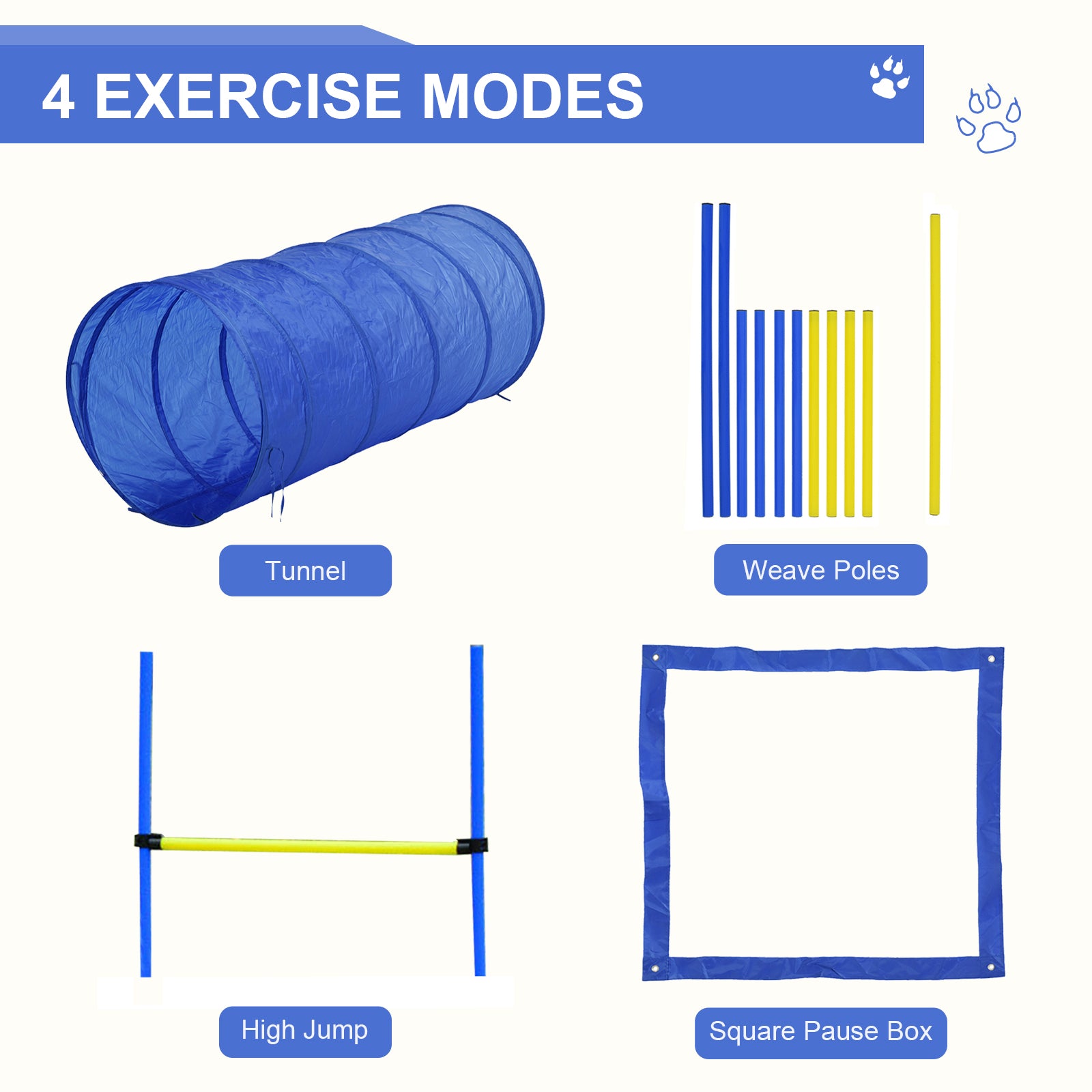 Dog Agility Training Course Set – Adjustable Jump, Tunnel & Weave Pole Obstacle Kit