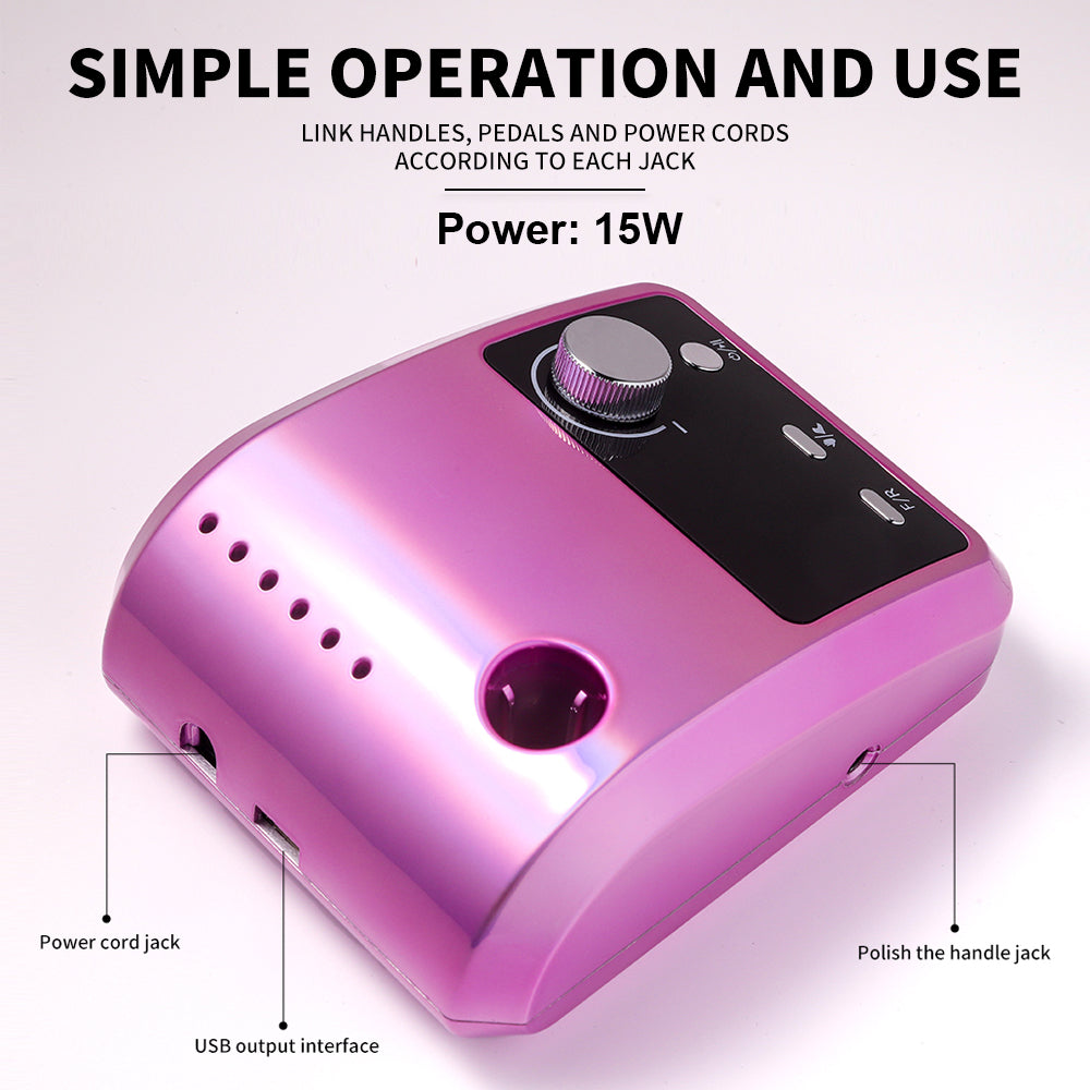 45000RPM Professional Electric Nail Drill with LCD Foot Control