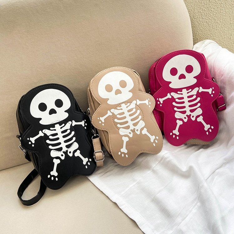 Halloween Skull Crossbody Bag Y2K Cute Shoulder Phone Bag For Women
