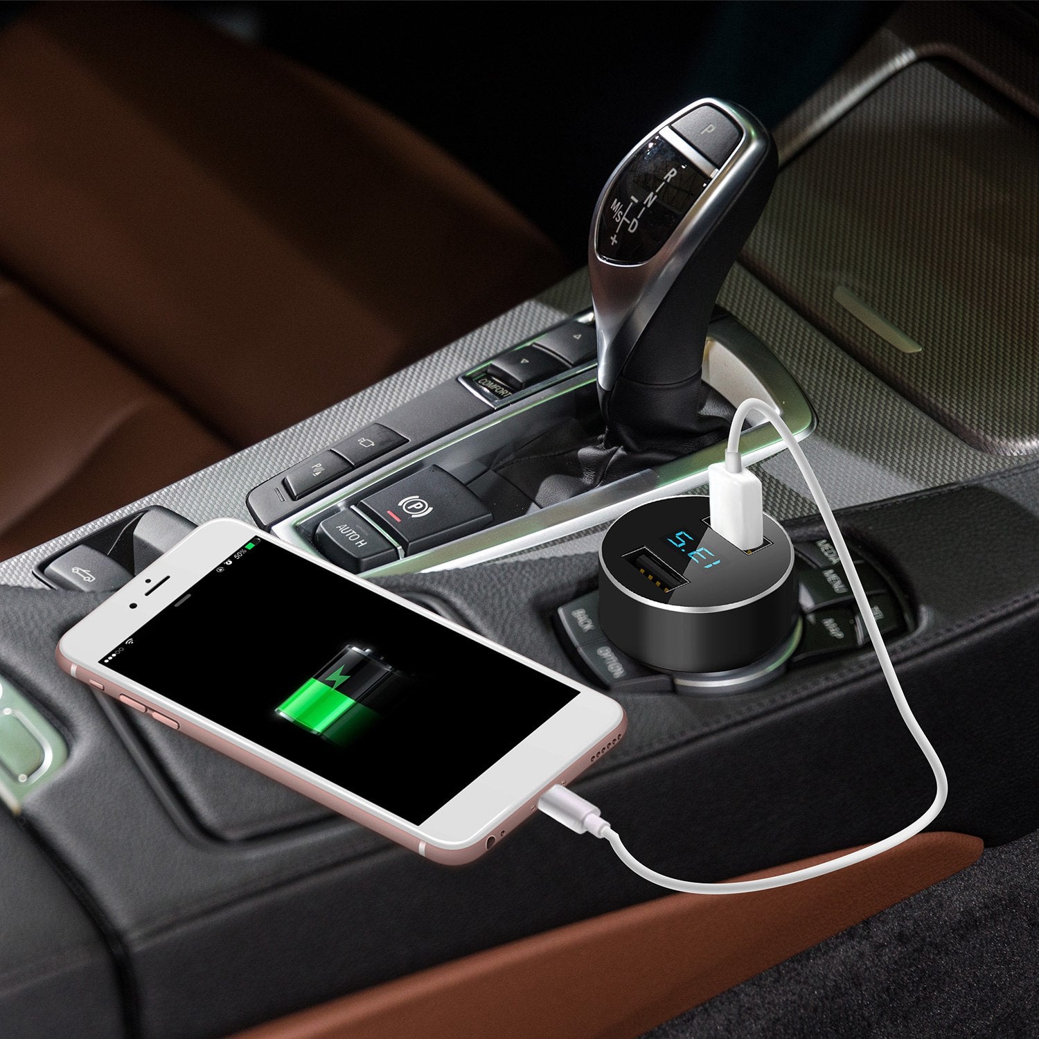 Dual USB Car Charger Fast Charging 3.1A Aluminum Adapter