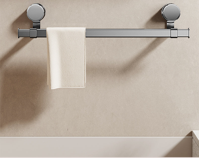 Adjustable Suction Cup Towel Rod No Drill Space Saving Rack