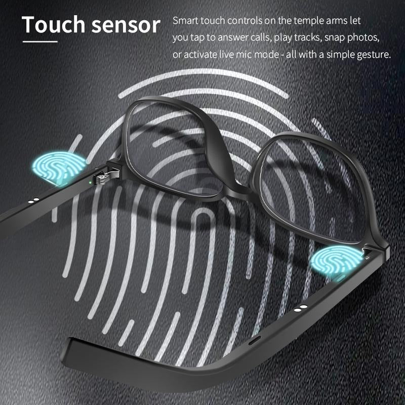 Smart AI Bluetooth Glasses Magnetic Lenses Open Ear Audio Touch Control