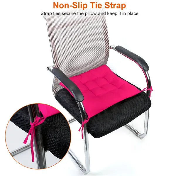 4PCS Thick Chair Seat Cushions 17.7in Soft Tie On Pads for Home Use