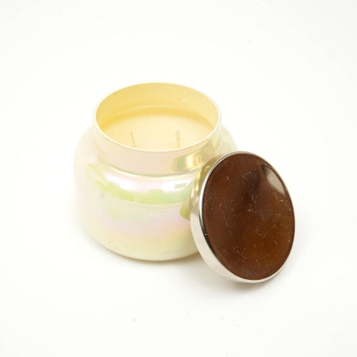 Pastel Yellow Scented Candle Jar with Lid Elegant Decor