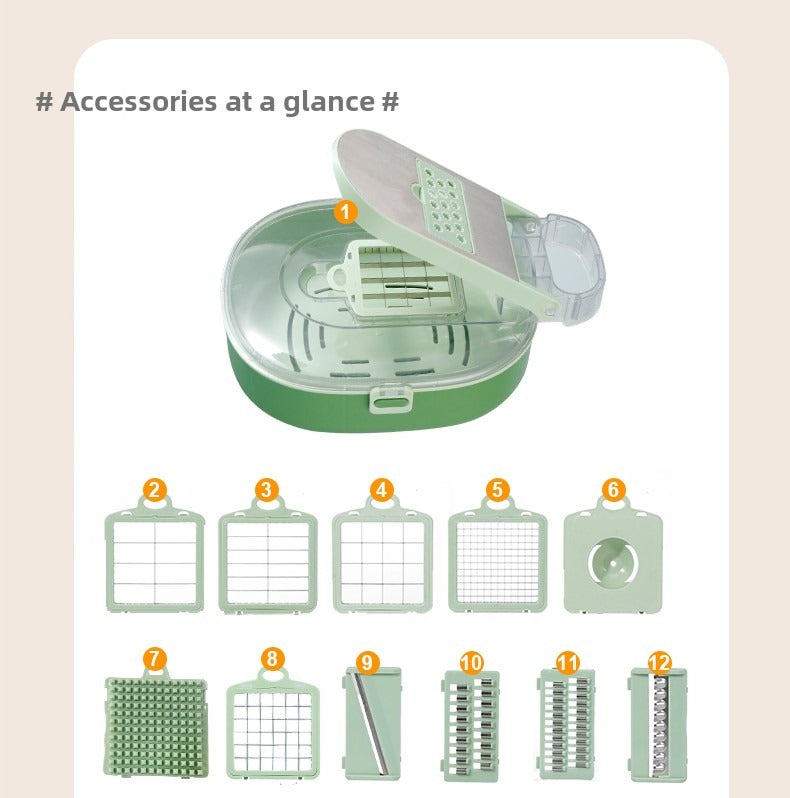Oval Food Chopper Manual Vegetable & Fruit Cutter Tool