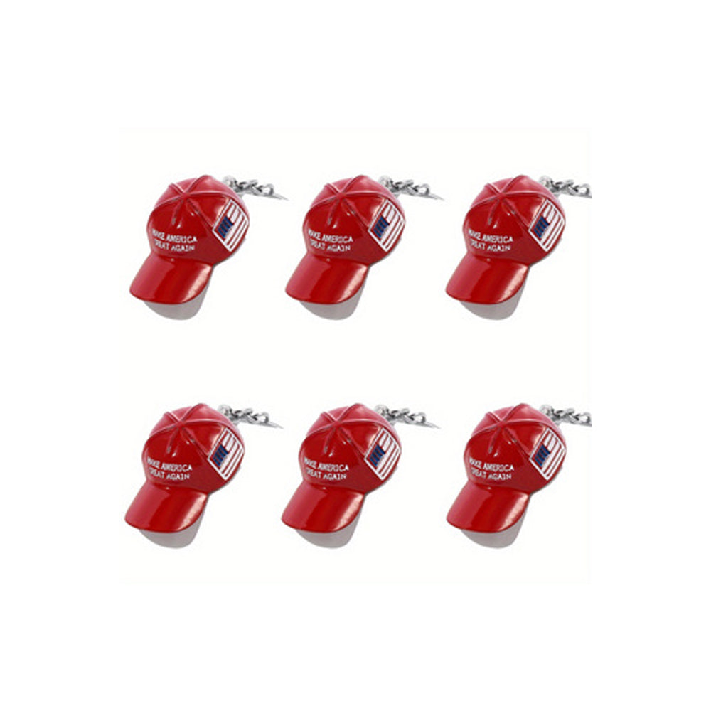 Premium Red Cap Keychain Set – Stylish Alloy Hat Pendant Pack
