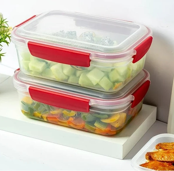 5 Pack Airtight Food Storage Containers with Snap Lock Lids