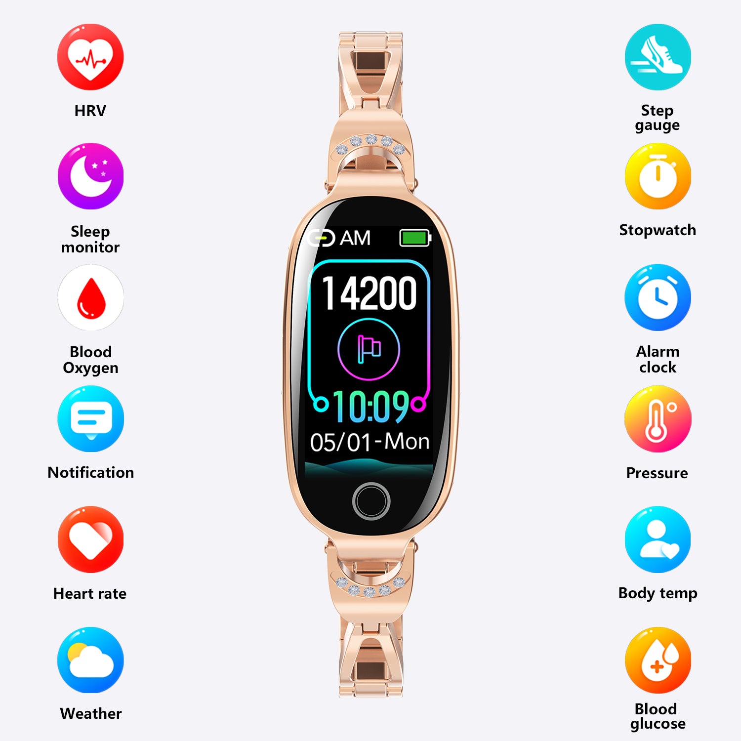 Smartwatch for Women with Health Tracking & iOS Android Support