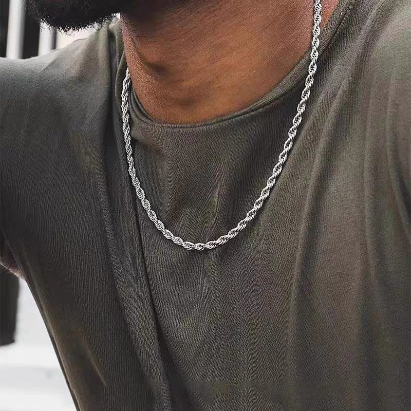 Premium Twist Chain Necklace Stainless Steel Durable Jewelry