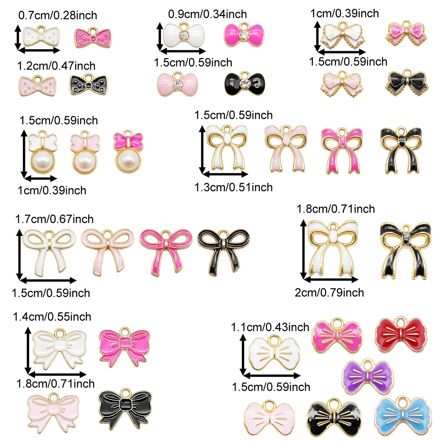 Premium 51Pc Bowknot Charms Set Cute DIY Jewelry Craft Accessories