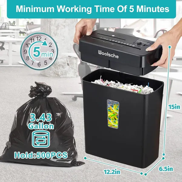 High Security Cross-Cut Paper Shredder 10-Sheet Jam-Proof CD Card Shredder