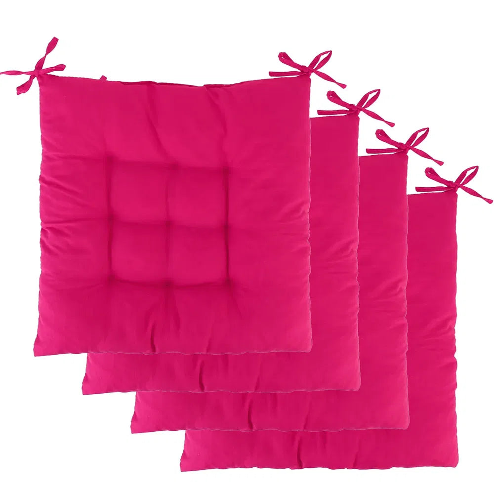 4Pcs Soft Chair Cushion Pads with Ties Comfortable Square Seat Cushions