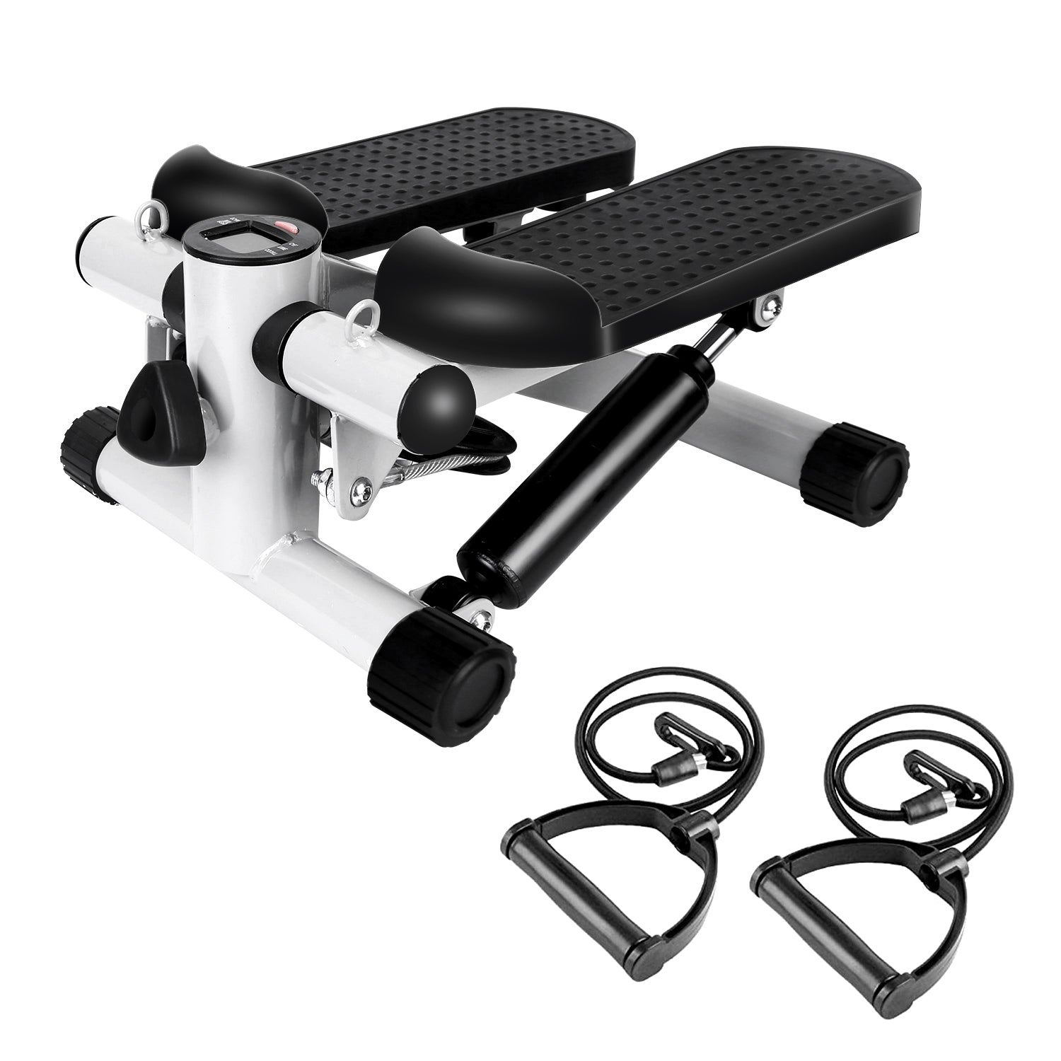 330.7lbs Capacity Mini Fitness Stepper with Resistance Bands LCD Monitor Stair Stepper