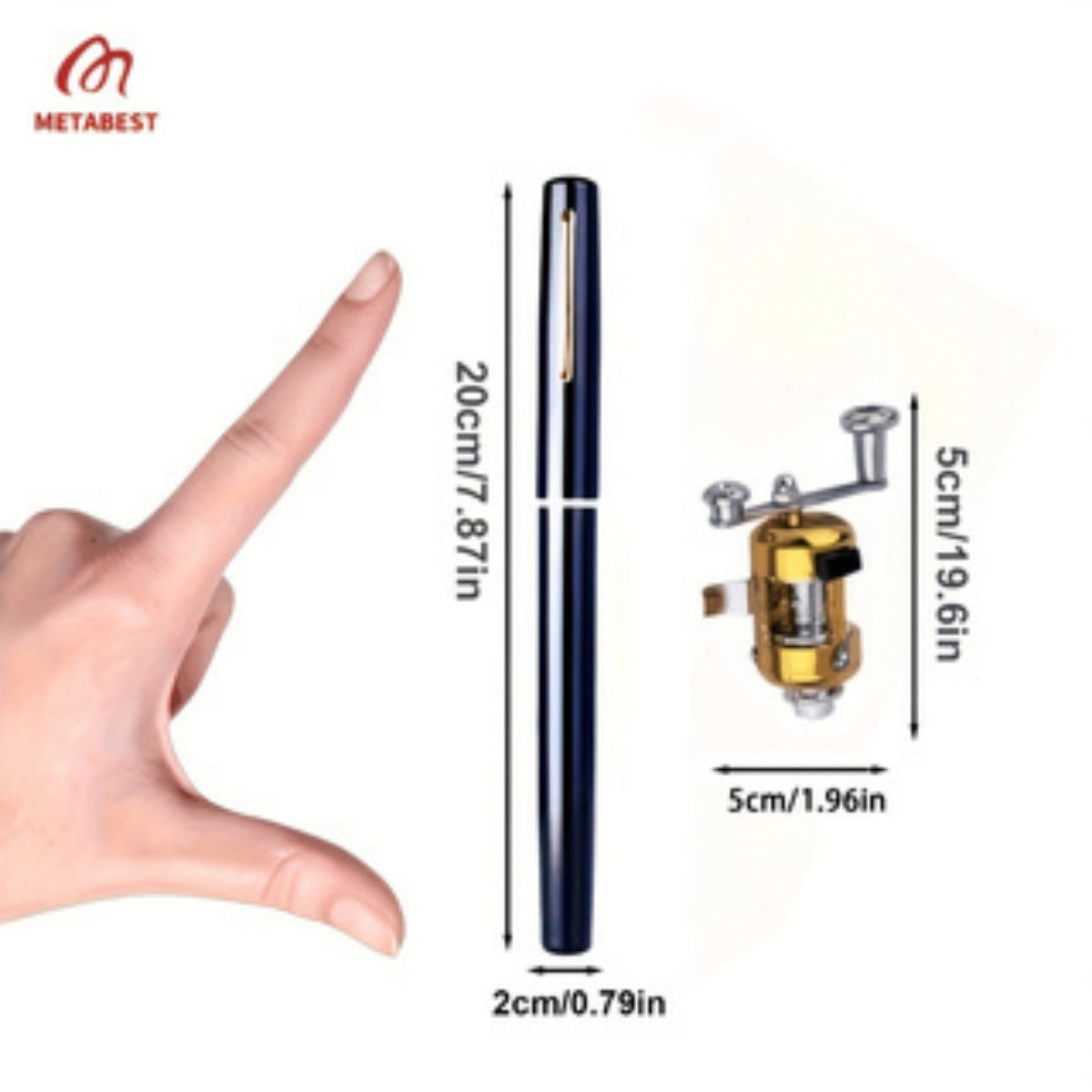 METABEST Aluminum Pen Fishing Rod Compact Pocket Travel Pole