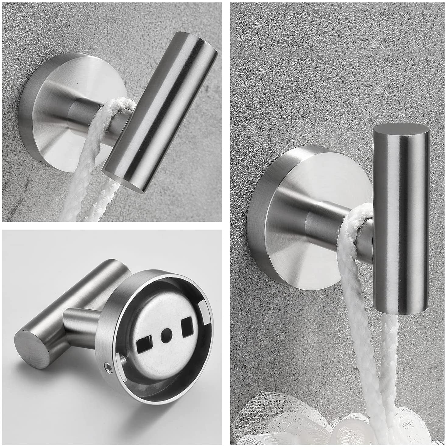 3PCS Bathroom Towel Rack Set Stainless Steel Wall Mount