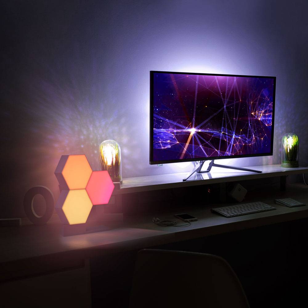 Smart LED Hexagon Light Panels App Control Ambient Lighting