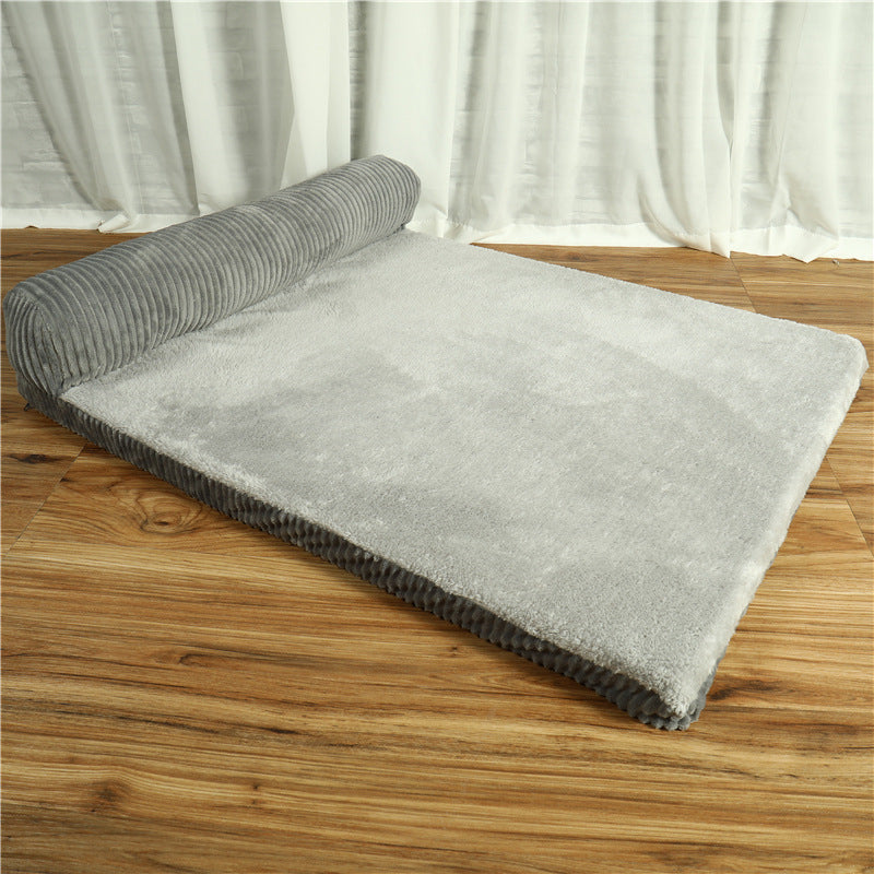 Corduroy Pet Dog Bed Soft Washable Sofa Bed Non Slip Bottom