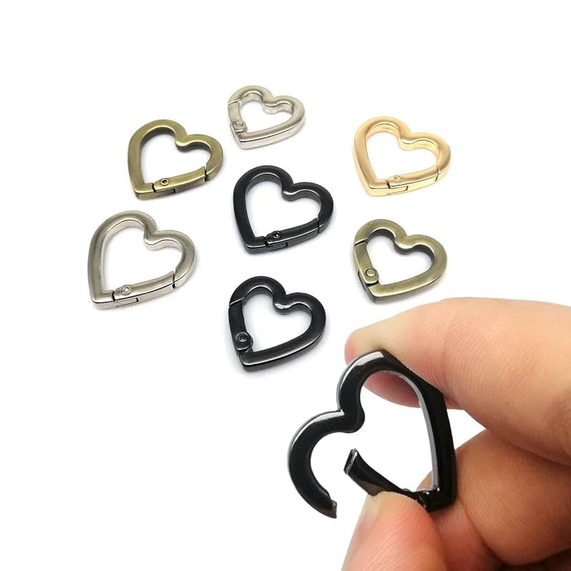 Premium Heart Shape Spring Clip Hooks Durable Bag Connector Set