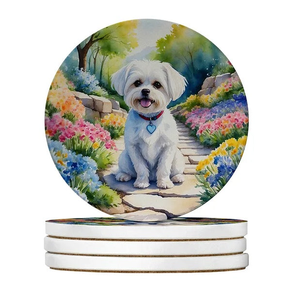 Silky Terrier Sandstone Coasters Set Decorative Drink Coasters