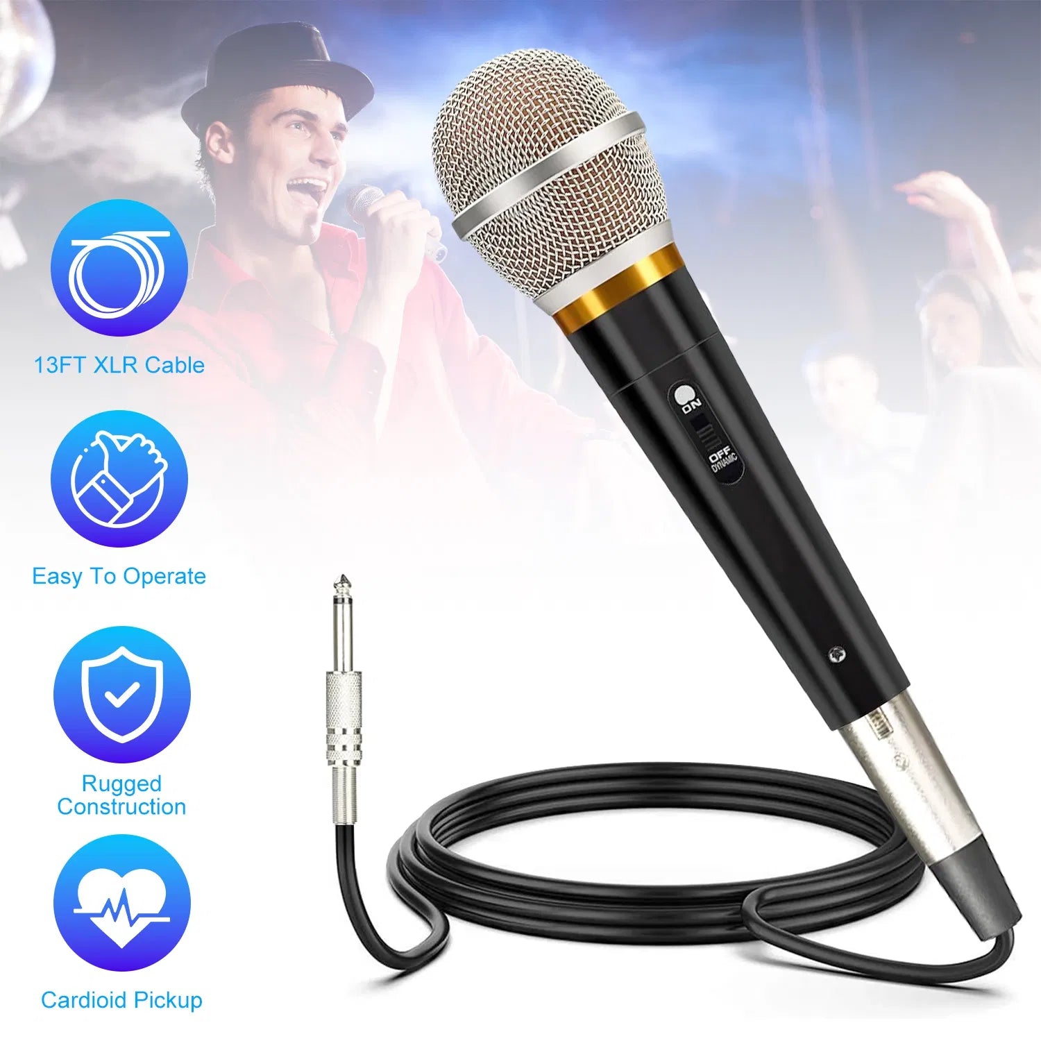 Handheld Dynamic XLR Microphone Cardioid Vocal Studio Mic