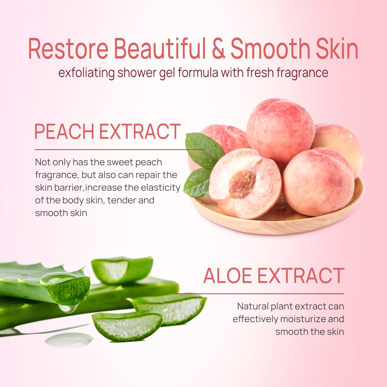 Refreshing Peach Shower Gel for Soft Smooth & Fragrant Skin