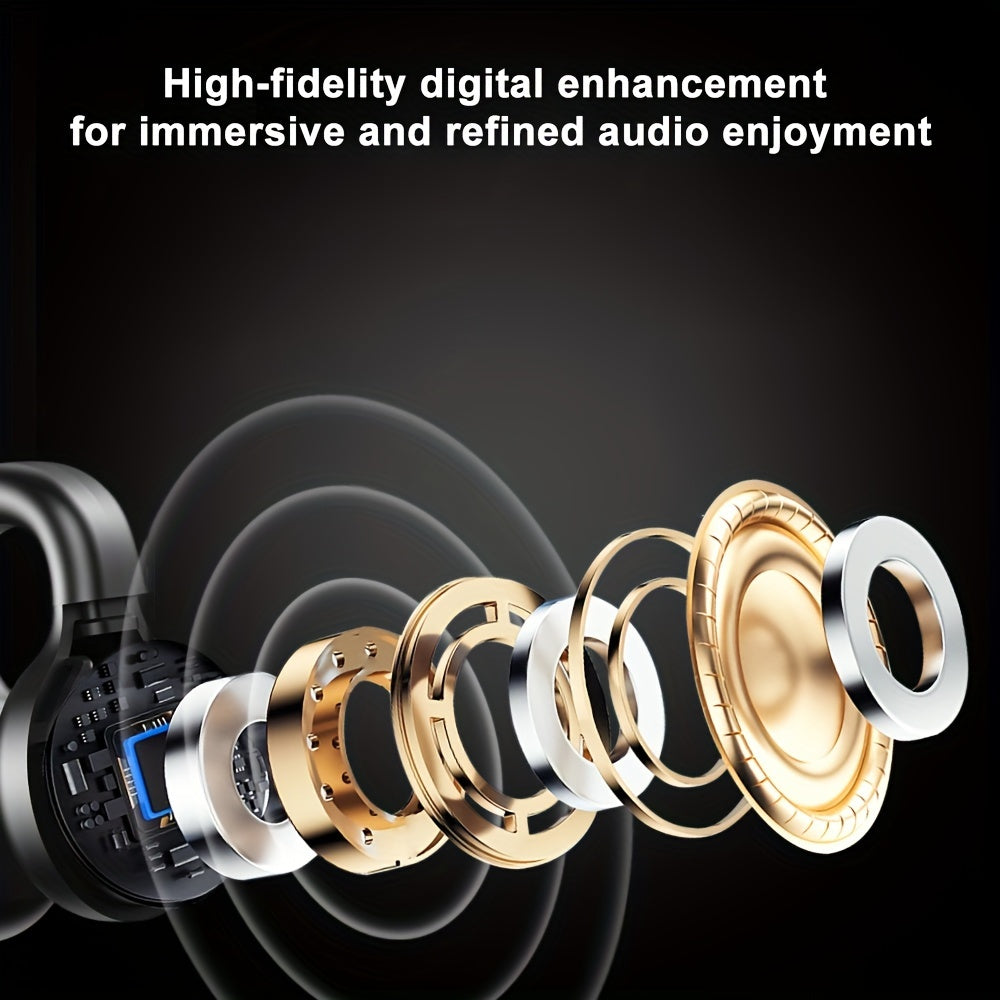 Open Ear Wireless Clip Earbuds with Long Battery Sports Fit