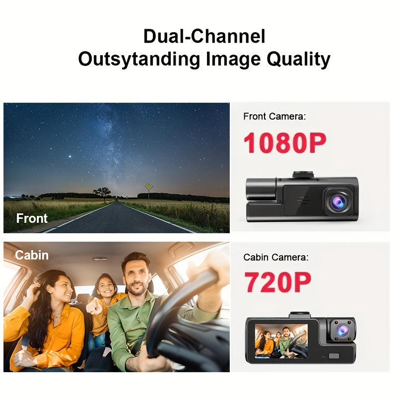 HD 1080P Driving Recorder Three Lens Dash Cam