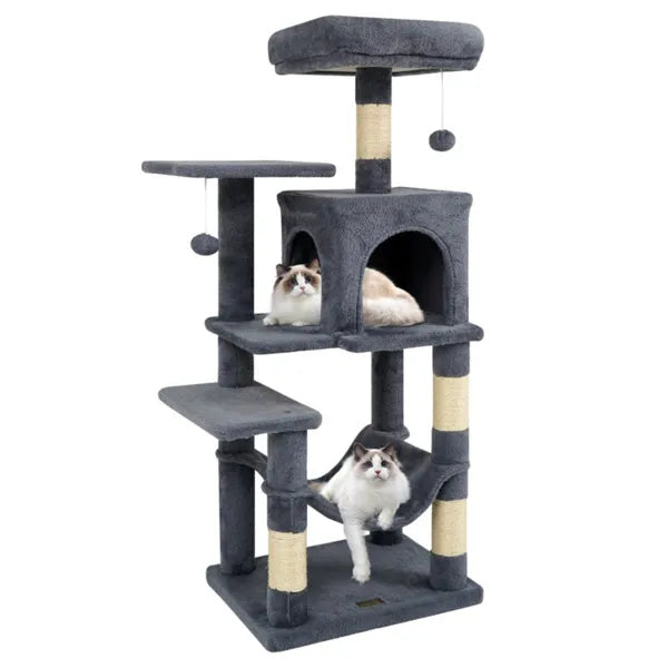 Premium Multi Level Cat Tree with Condo Hammock and Top Perch