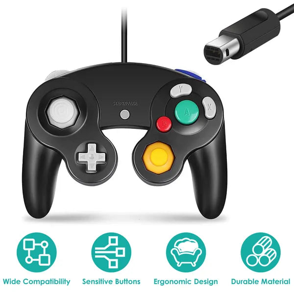 Shock Wired Game Controller Compatible with Nintendo Wii & GameCube