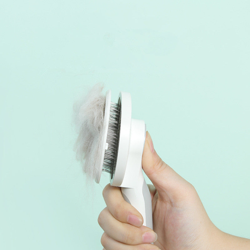 Premium Pet Grooming Comb Round Handle Smooth Deshedding Brush