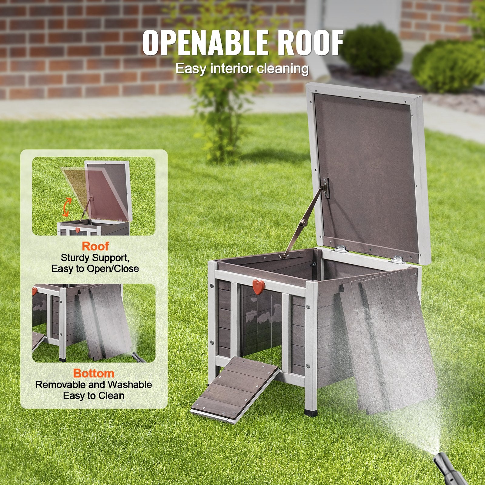 Durable Weatherproof Outdoor Cat Shelter with PVC Door Flaps
